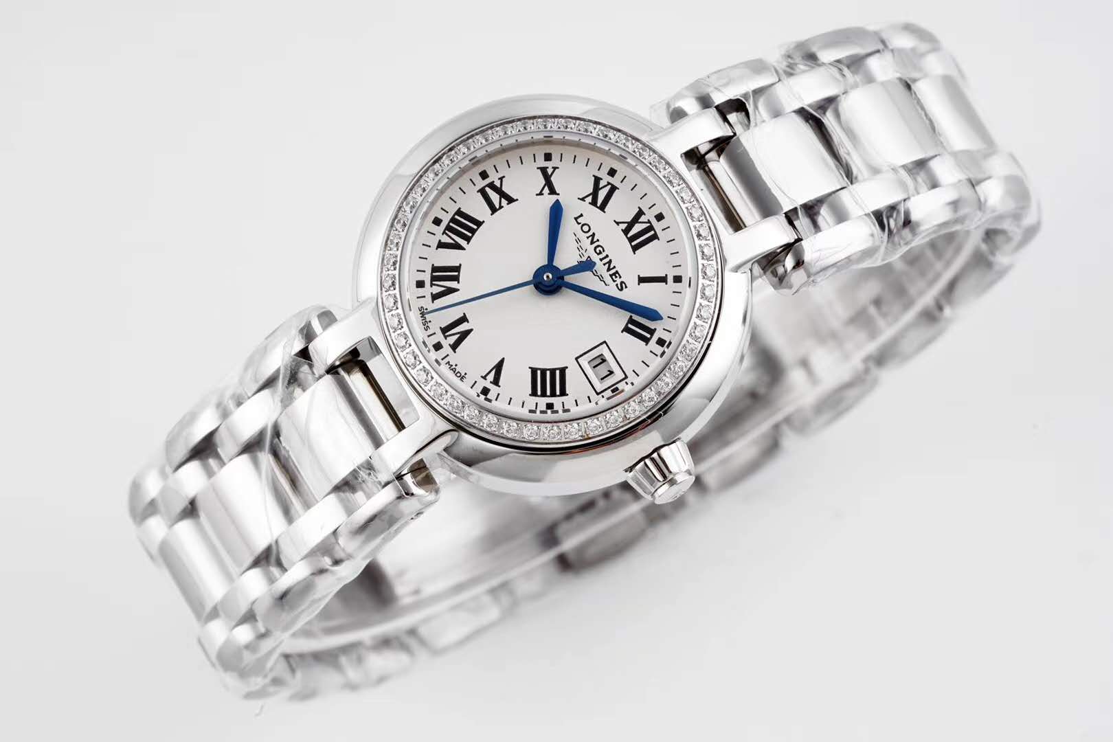 Primaluna White Dial with Roman Markers and D1am0nd Bezel